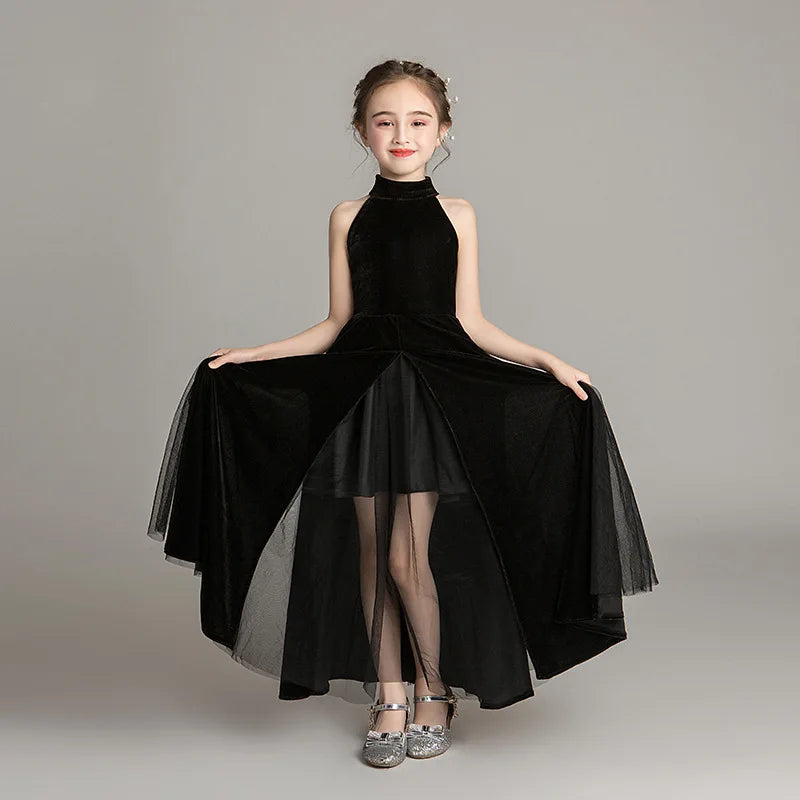 Evening Dresses For Girls 2021 Kids Princess Sleeveless Party Black