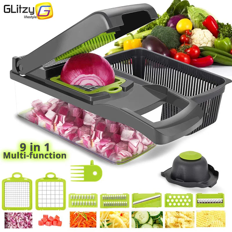 Multifunction Vegetable Chopper, Slicer & Grater