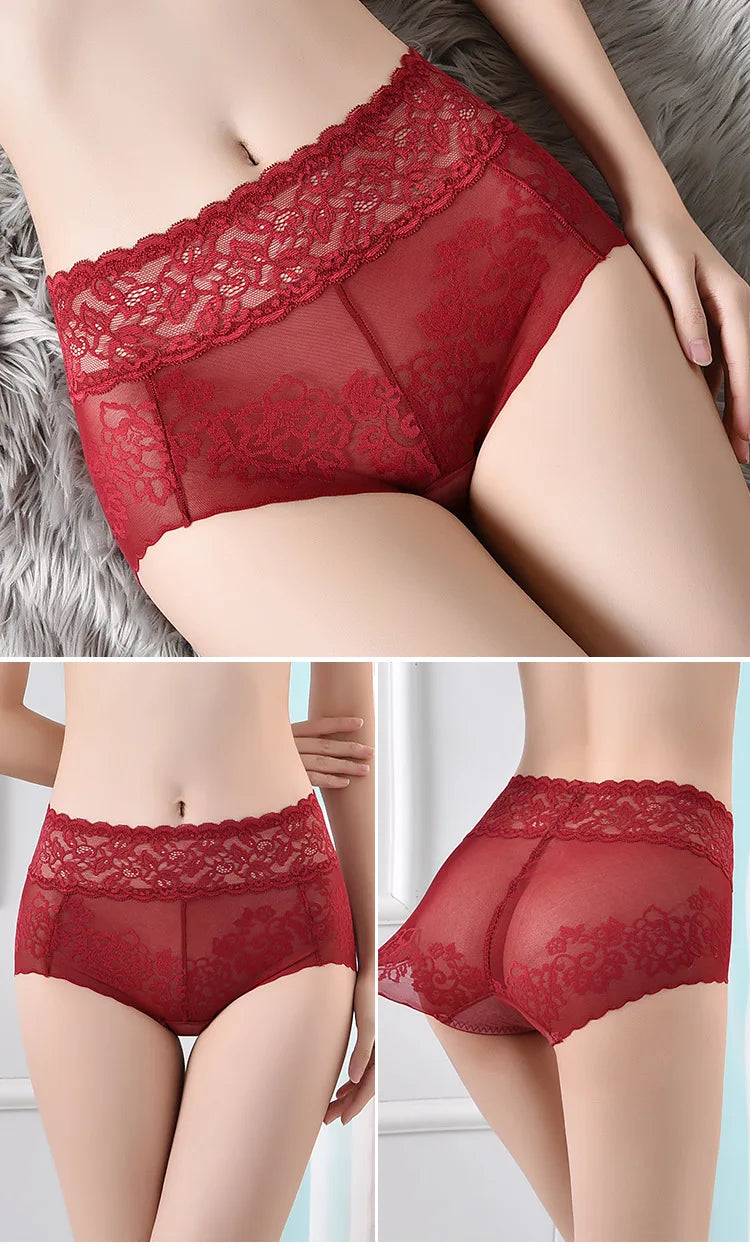 Women's High-Waist Lace Briefs