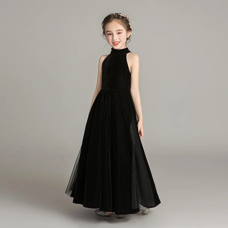 Evening Dresses For Girls 2021 Kids Princess Sleeveless Party Black