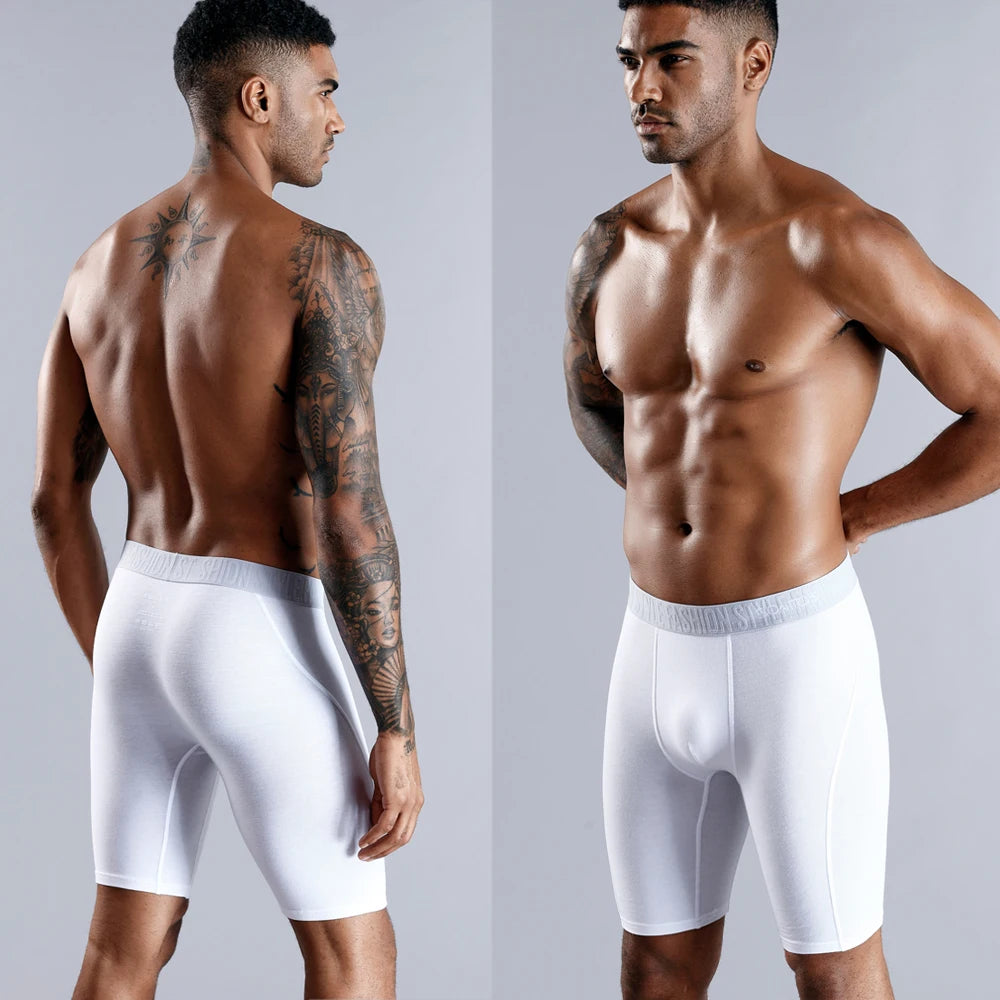 Men's Cotton Long Boxer Shorts – 3 Pack