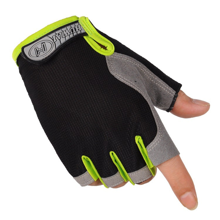Cross-border Thin Half-finger Gloves Men's and Women's Riding Non-slip Quick-drying Sports Fitness Breathable Bicycle Gloves A01W