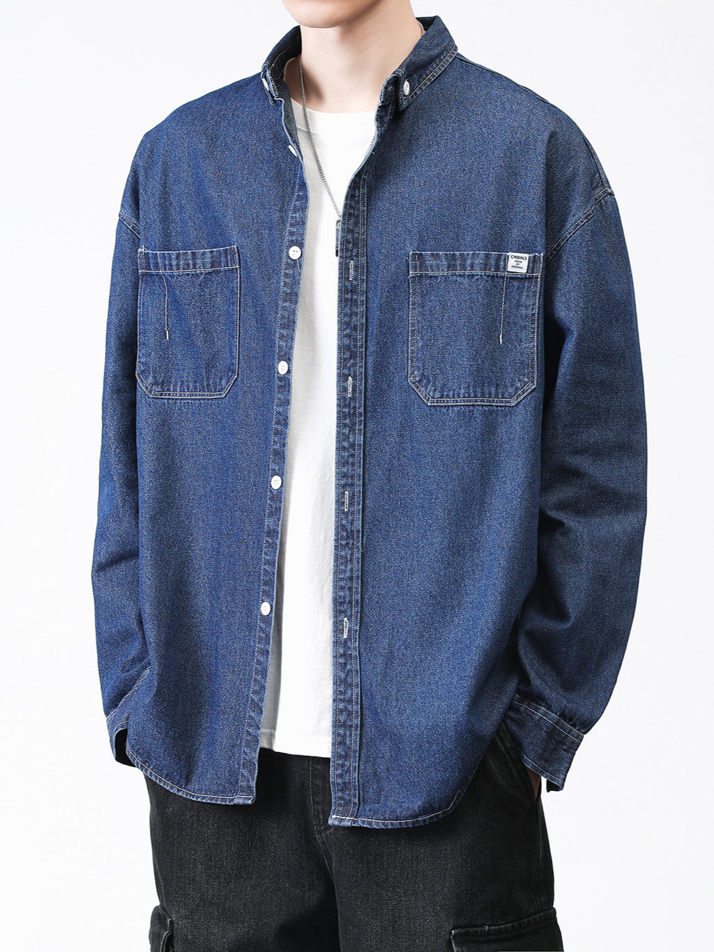 Lktm Men's Wear # Shirt Men's Autumn and Winter New Style Washed Loose Denim Korean Style Trendy Long-Sleeved Shirt Work Jacket