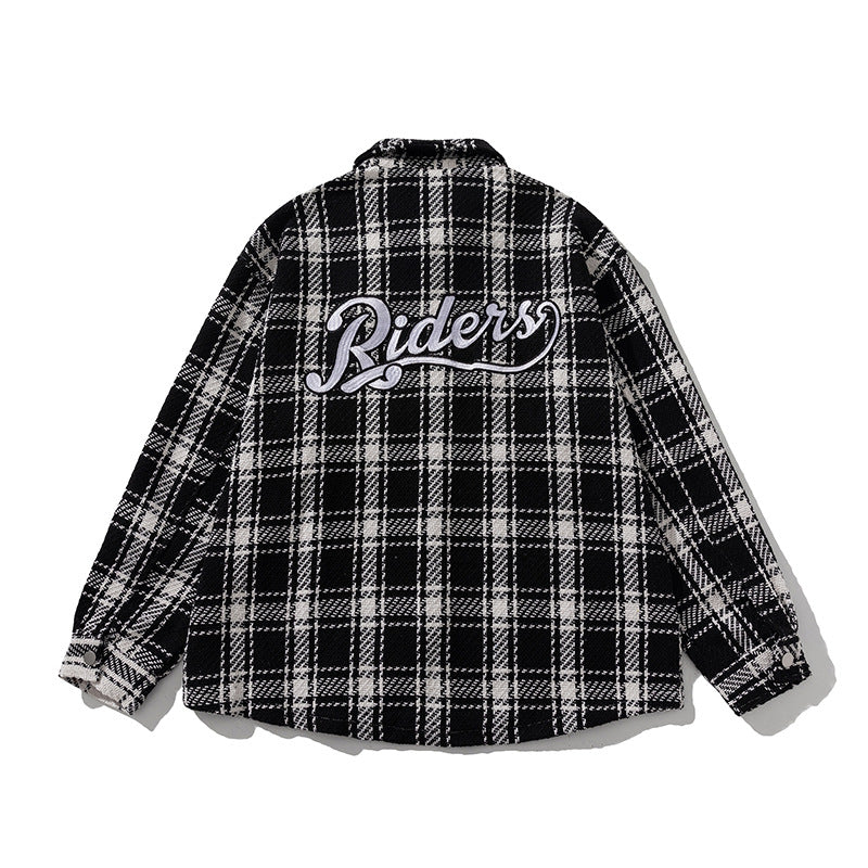 Cross-border New Plaid Cotton Jacket Men's High-end Spring and Autumn New Cotton Clothes Trendy Couple Thickened Shirt Jacket