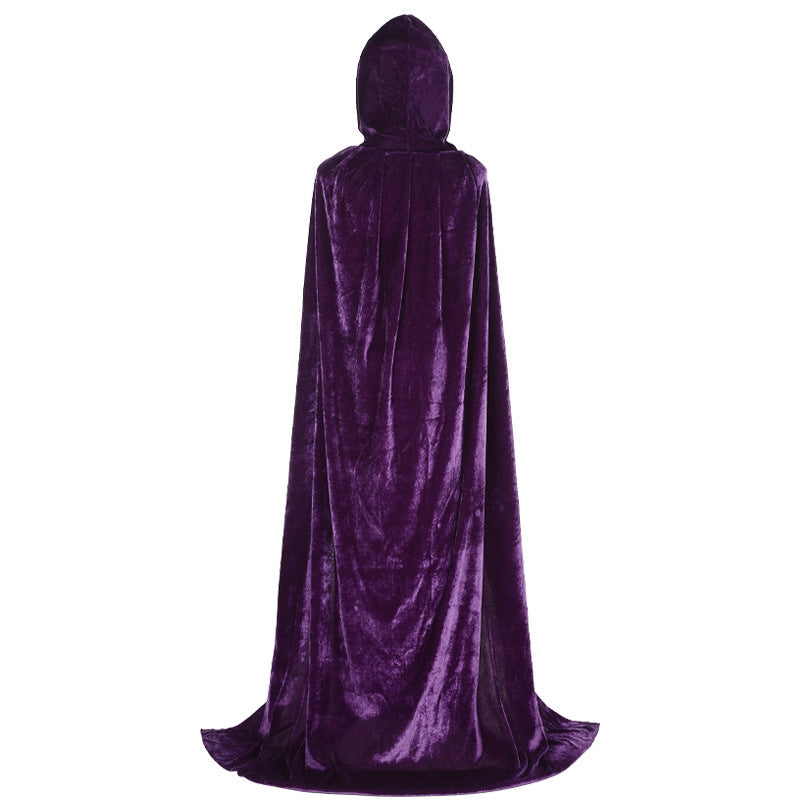 Halloween Kids Costume Golden Velvet Cloak Death Cloak Cape Vampire Witch School Performance Dress Up