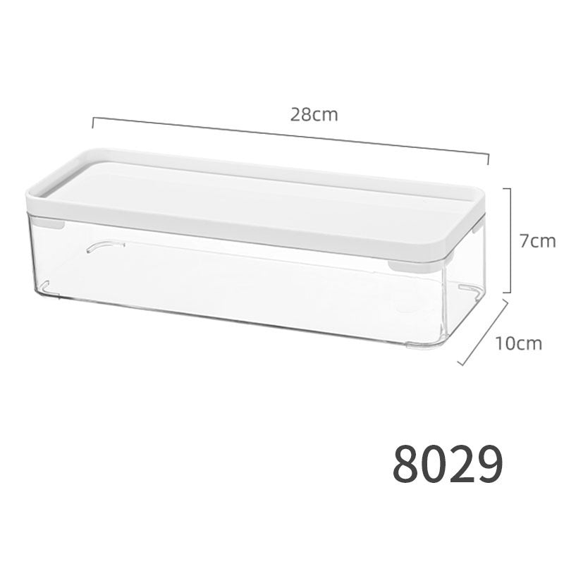 Desktop Storage Box with Lid Flip-Top Rectangular Transparent Acrylic Storage Box Kitchen Cosmetics Sundry Work Station