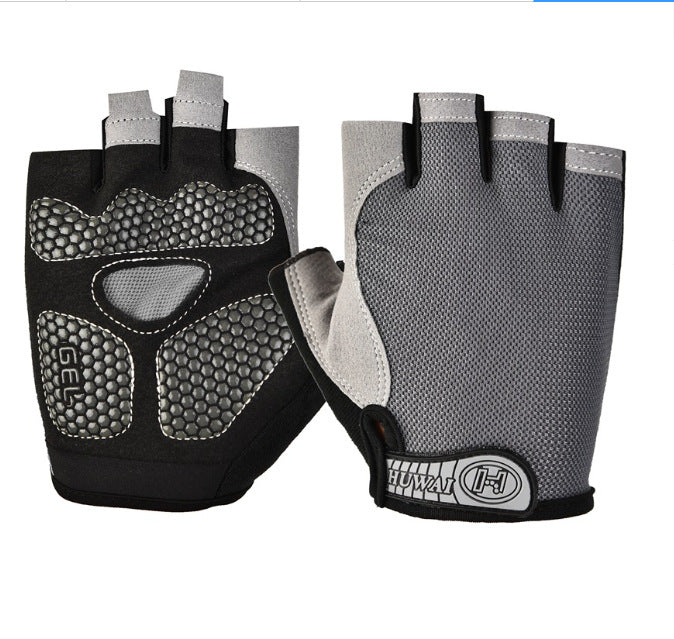 Cross-border Thin Half-finger Gloves Men's and Women's Riding Non-slip Quick-drying Sports Fitness Breathable Bicycle Gloves A01W