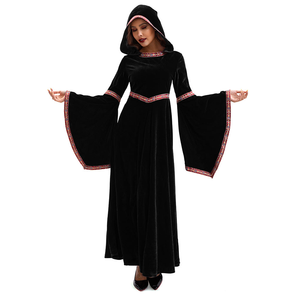 2025 Halloween Family Costume Performance Costume Party Performance Costume Adult European Medieval Burgundy Vampire