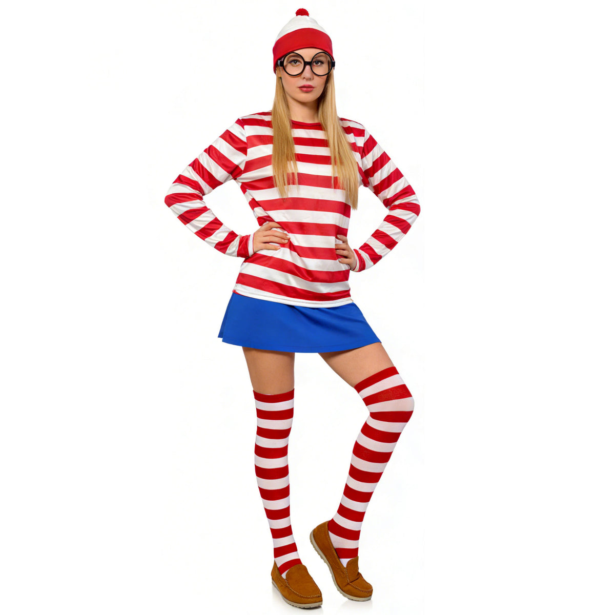 Red & White Striped Halloween Costume Set