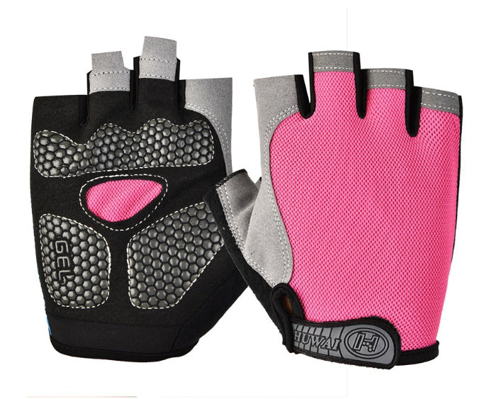 Cross-border Thin Half-finger Gloves Men's and Women's Riding Non-slip Quick-drying Sports Fitness Breathable Bicycle Gloves A01W
