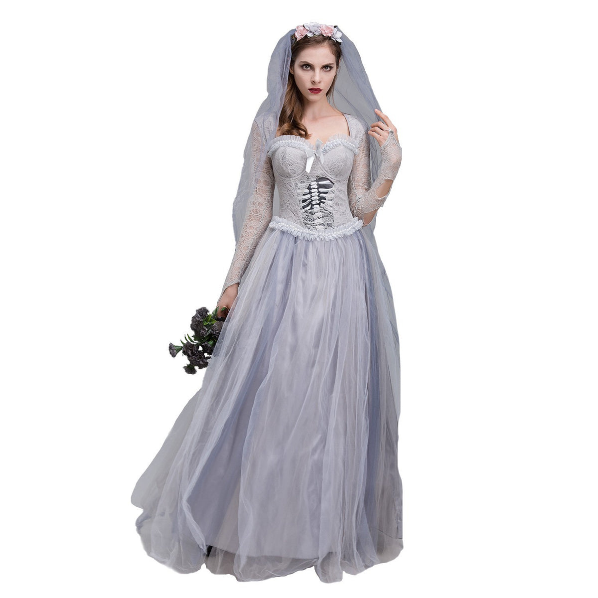 Women's Ghost Bride Halloween Costume Set