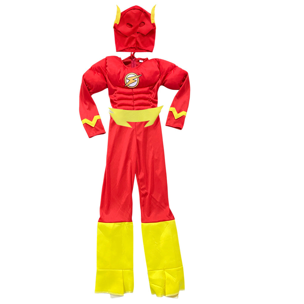 Kids' Red Superhero Muscle Halloween Costume