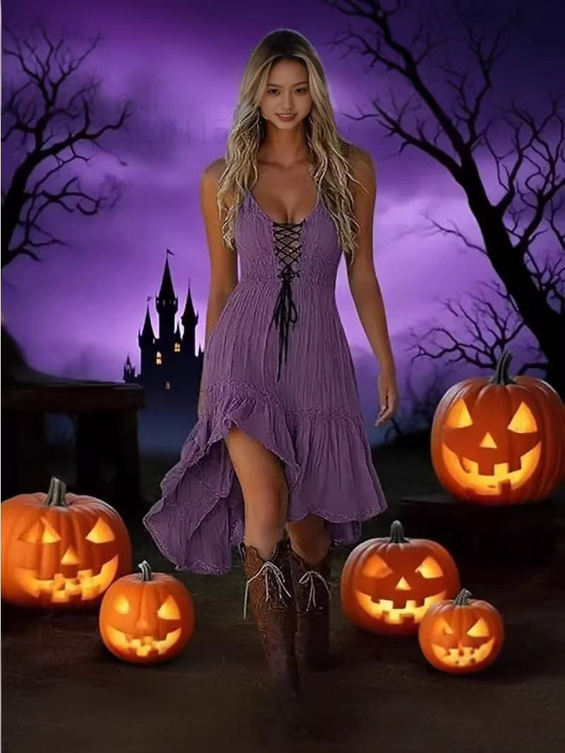 Women's Western Halloween Suspender Dress