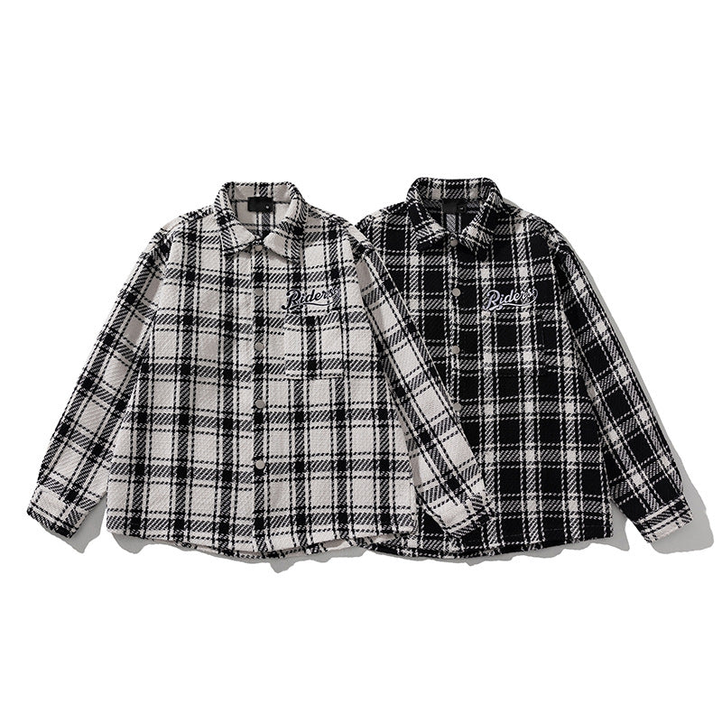 Cross-border New Plaid Cotton Jacket Men's High-end Spring and Autumn New Cotton Clothes Trendy Couple Thickened Shirt Jacket