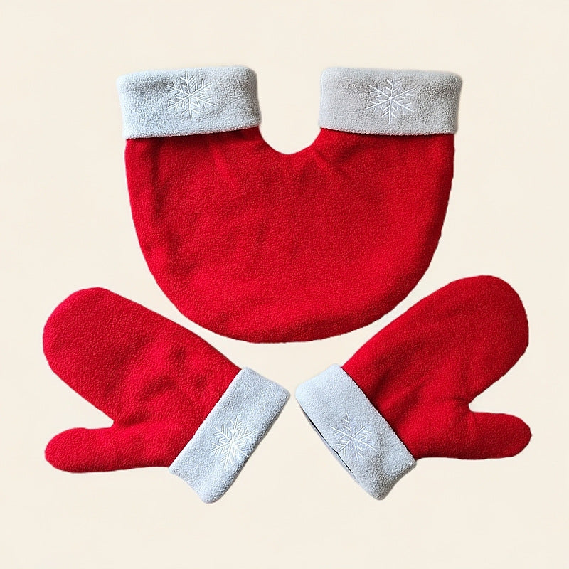 2019 New Snowflake Embroidered Fleece Couple Hand-in-Hand Gloves Double-Layer Warm Thickened Creative Personality