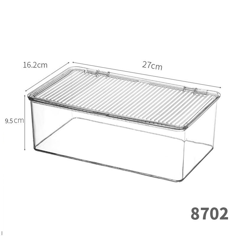 Desktop Storage Box with Lid Flip-Top Rectangular Transparent Acrylic Storage Box Kitchen Cosmetics Sundry Work Station