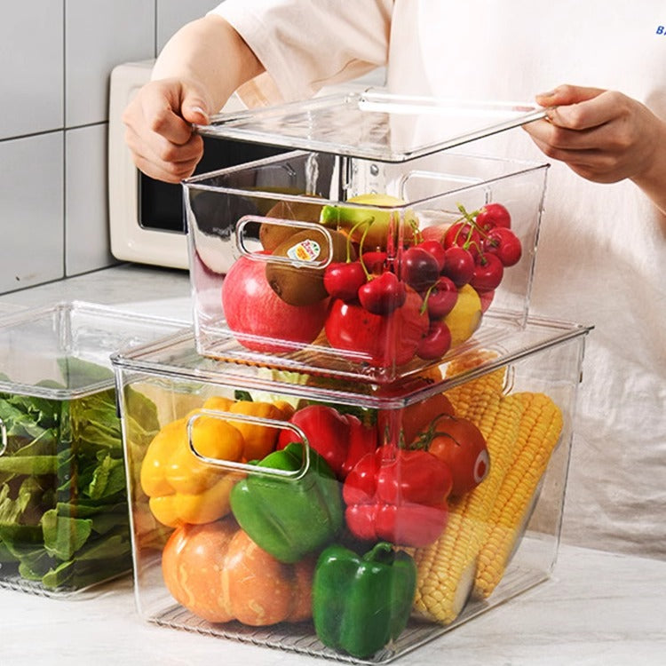 Refrigerator Storage Box Household Thickened Transparent Food Grade Fresh-keeping Box Beverage Multi-style Stackable Vegetable Freezer Box