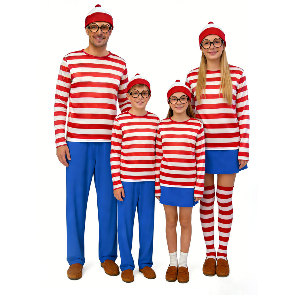 Red & White Striped Halloween Costume Set