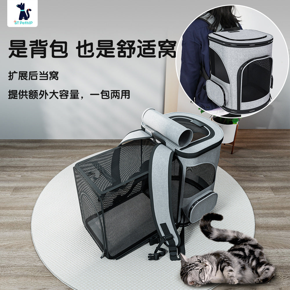 Cross-border Cat Bag Outgoing Portable Pet Bag Large Capacity Pet Space Capsule Cat and Dog Box Shoulder Cat Outgoing Bag