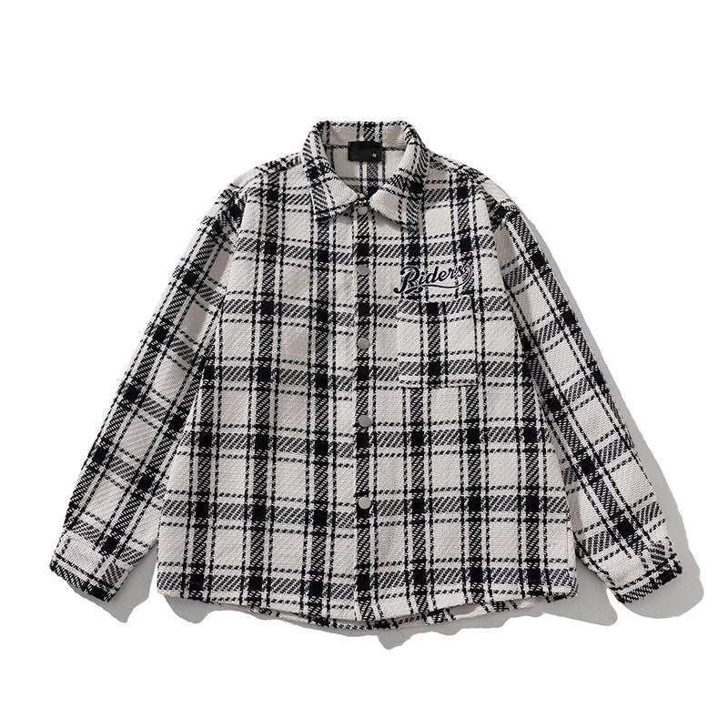 Cross-border New Plaid Cotton Jacket Men's High-end Spring and Autumn New Cotton Clothes Trendy Couple Thickened Shirt Jacket