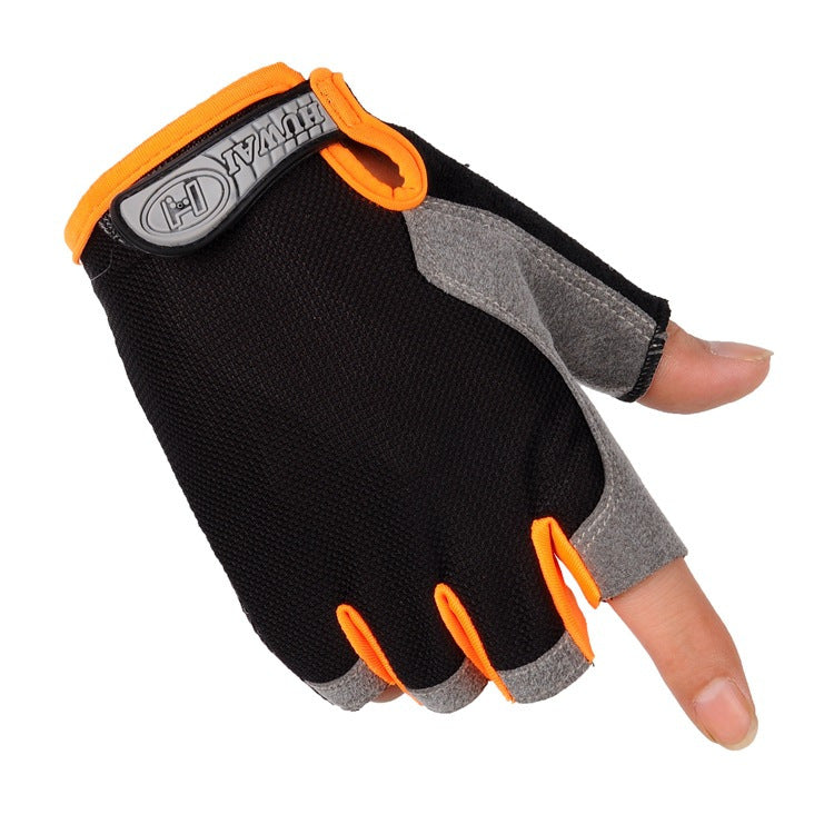 Cross-border Thin Half-finger Gloves Men's and Women's Riding Non-slip Quick-drying Sports Fitness Breathable Bicycle Gloves A01W