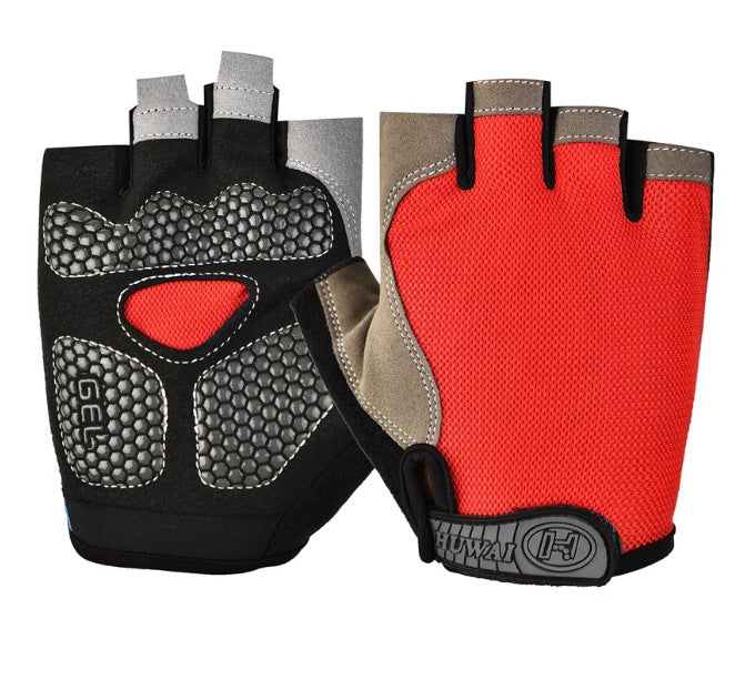 Cross-border Thin Half-finger Gloves Men's and Women's Riding Non-slip Quick-drying Sports Fitness Breathable Bicycle Gloves A01W