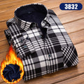 Winter New Men's fleece-lined Thickened Long Sleeve Shirt Fashion Casual Plaid Lapel Long Sleeve Shirt Men's Jacket