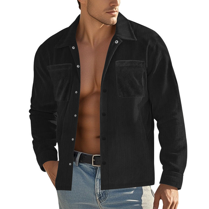American Amazon Autumn and Winter New Men's Heavy Corduroy Shirt Long-Sleeved Shirt Casual Large Size Cardigan Jacket