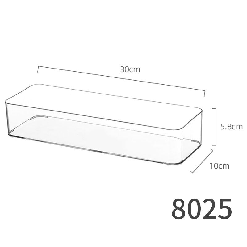 Desktop Storage Box with Lid Flip-Top Rectangular Transparent Acrylic Storage Box Kitchen Cosmetics Sundry Work Station