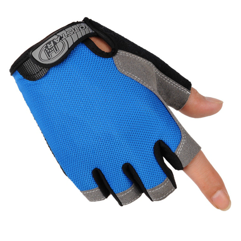 Cross-border Thin Half-finger Gloves Men's and Women's Riding Non-slip Quick-drying Sports Fitness Breathable Bicycle Gloves A01W