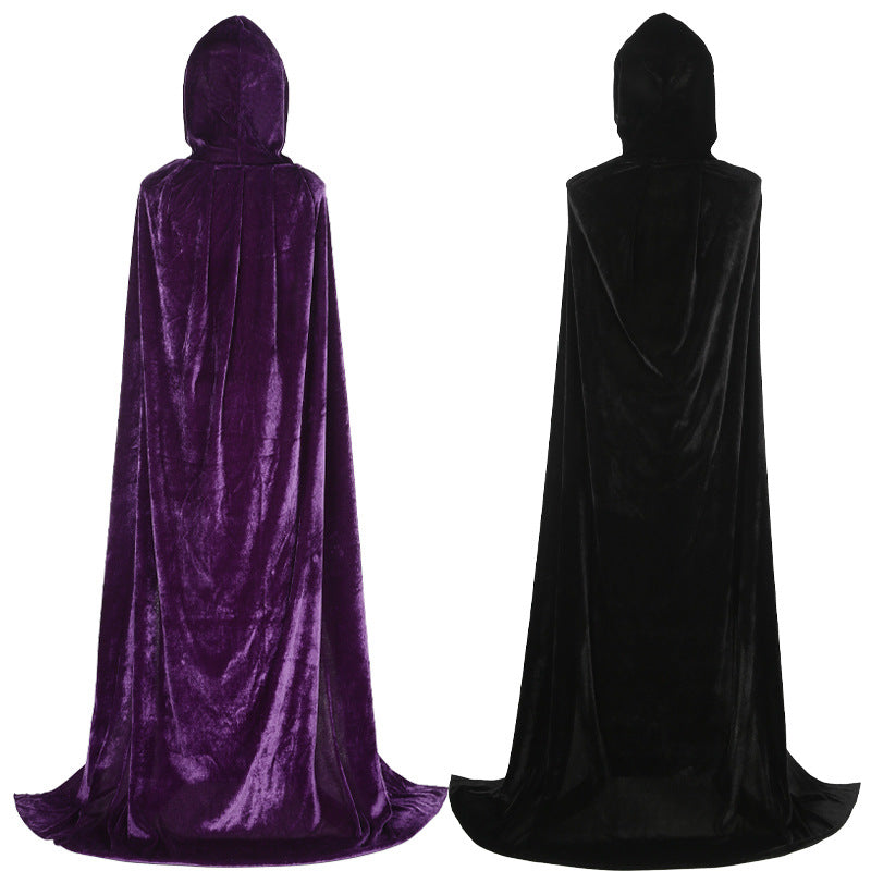 Halloween Kids Costume Golden Velvet Cloak Death Cloak Cape Vampire Witch School Performance Dress Up