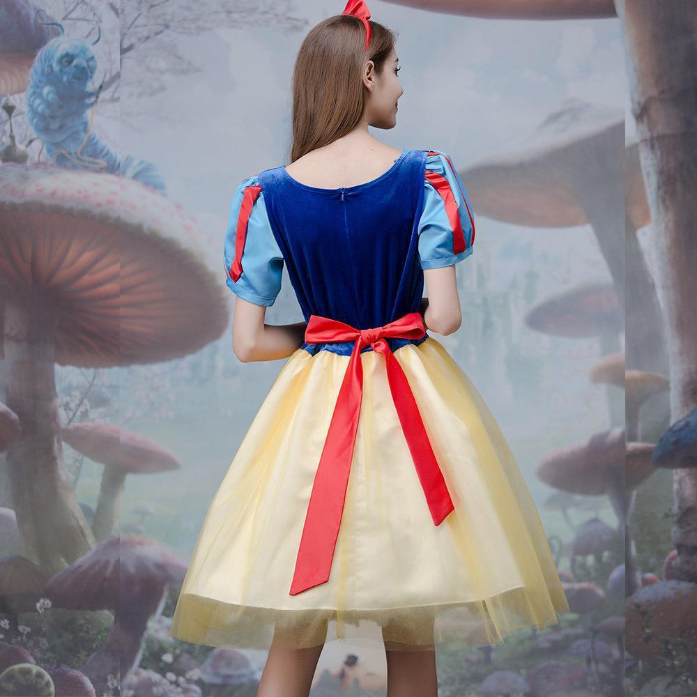 2024 New Halloween Costumes Cosplay Fairy Tale Snow White Short Skirt Children's Day Performance Costumes