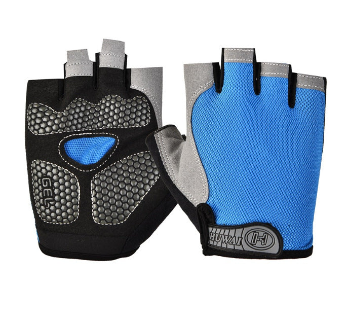 Cross-border Thin Half-finger Gloves Men's and Women's Riding Non-slip Quick-drying Sports Fitness Breathable Bicycle Gloves A01W