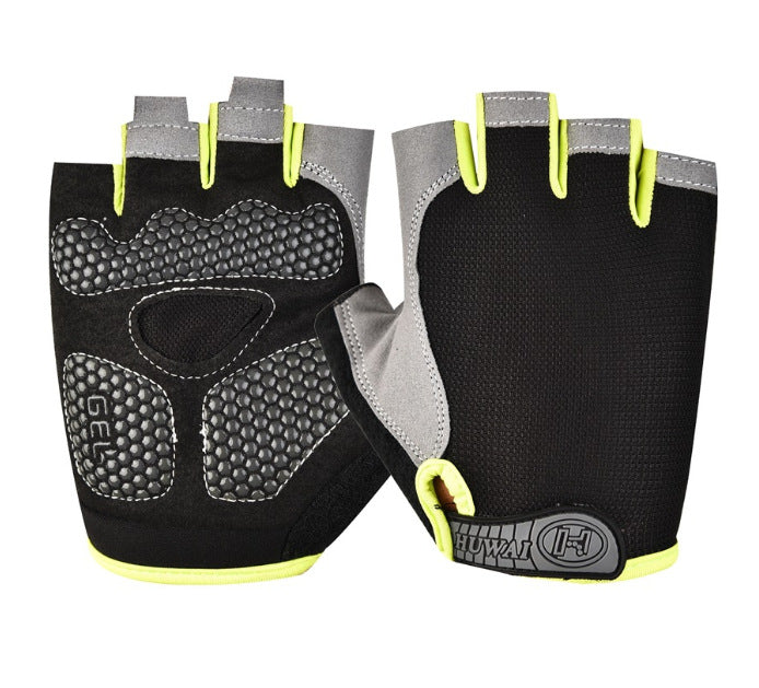 Cross-border Thin Half-finger Gloves Men's and Women's Riding Non-slip Quick-drying Sports Fitness Breathable Bicycle Gloves A01W