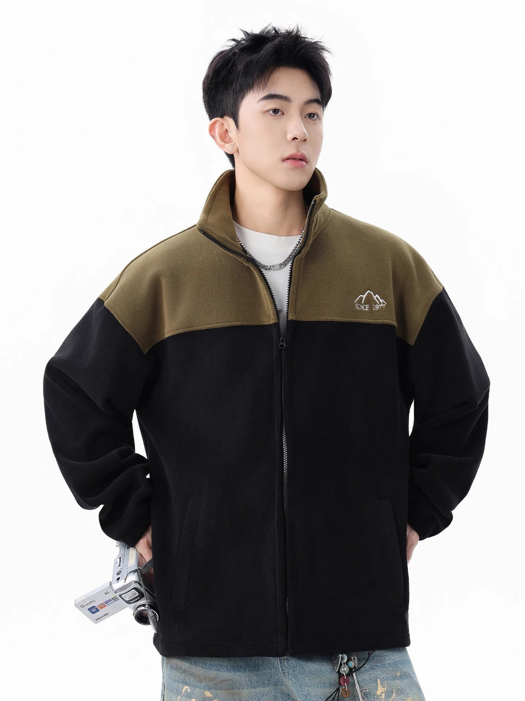 Men's Sweatshirt 2025 New Winter American Style Couple's Drop Shoulder Loose Jacket Autumn and Winter Fleece Zipper Cardigan