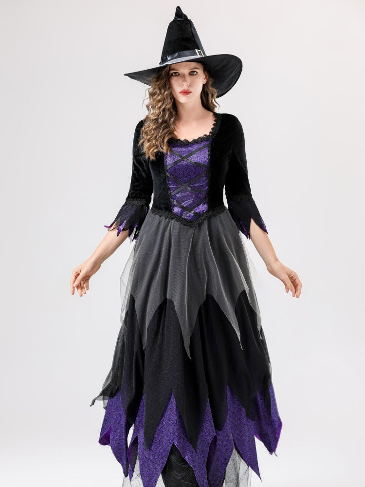 Women's Purple Witch & Vampire Halloween Costume