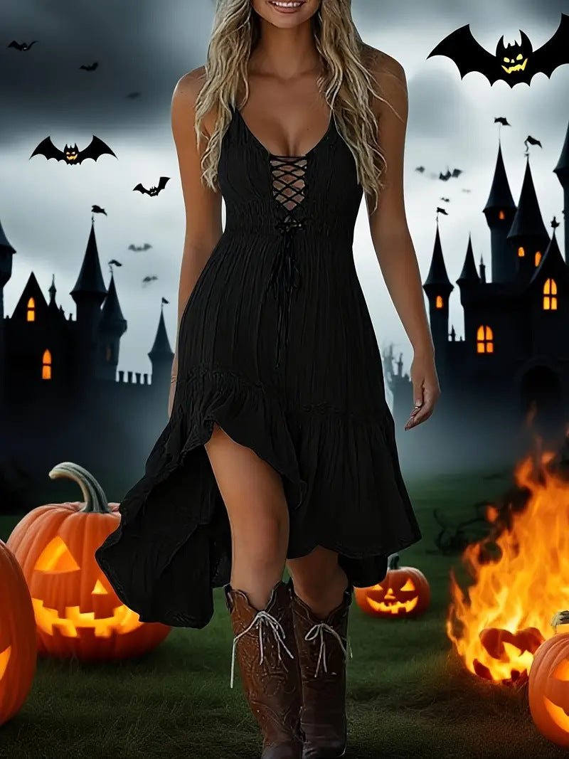 Women's Western Halloween Suspender Dress