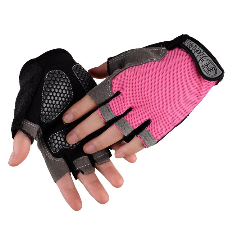 Cross-border Thin Half-finger Gloves Men's and Women's Riding Non-slip Quick-drying Sports Fitness Breathable Bicycle Gloves A01W