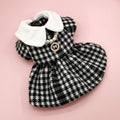 New INS Trendy Small Chanel Style Dog Clothes Houndstooth Cat Pet Clothing Autumn and Winter Coat Cross-border Cat