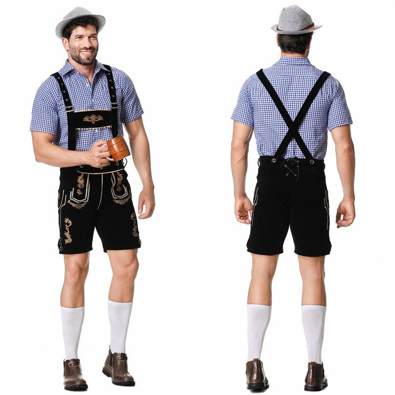 Halloween Costume Wish German Oktoberfest Costume Men's Overalls Suit Adult Stage Cosplay Costume