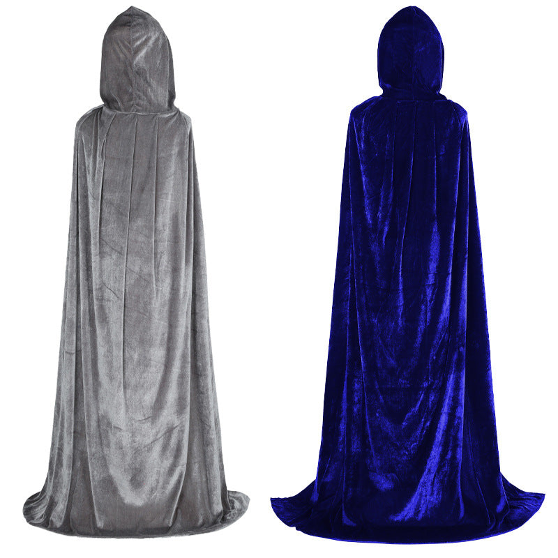 Halloween Kids Costume Golden Velvet Cloak Death Cloak Cape Vampire Witch School Performance Dress Up