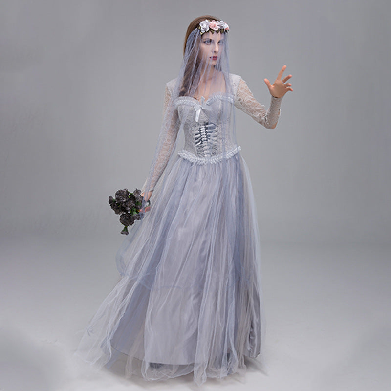 Women's Ghost Bride Halloween Costume Set