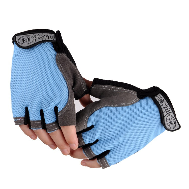 Cross-border Thin Half-finger Gloves Men's and Women's Riding Non-slip Quick-drying Sports Fitness Breathable Bicycle Gloves A01W