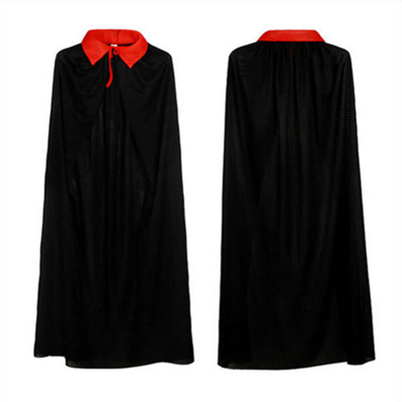 Halloween Cloak Children's Adult Makeup Costume Props Red and Black Face Collar Death Cloak Pirate Cloak