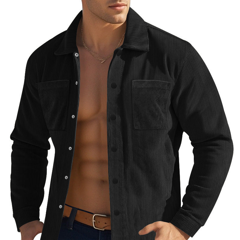 American Amazon Autumn and Winter New Men's Heavy Corduroy Shirt Long-Sleeved Shirt Casual Large Size Cardigan Jacket