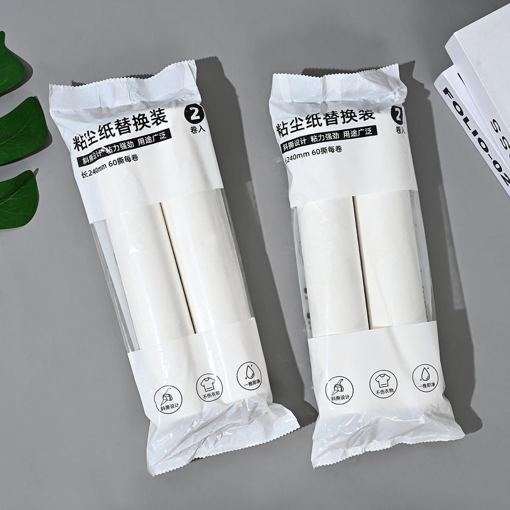 24cm sticky hair roller tearable sticky dust roll paper pet hair removal brush hair roll paper replacement core factory wholesale
