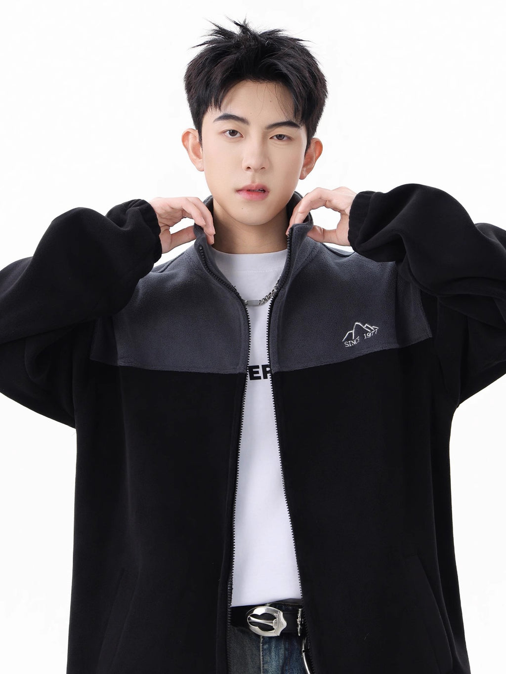 Men's Sweatshirt 2025 New Winter American Style Couple's Drop Shoulder Loose Jacket Autumn and Winter Fleece Zipper Cardigan