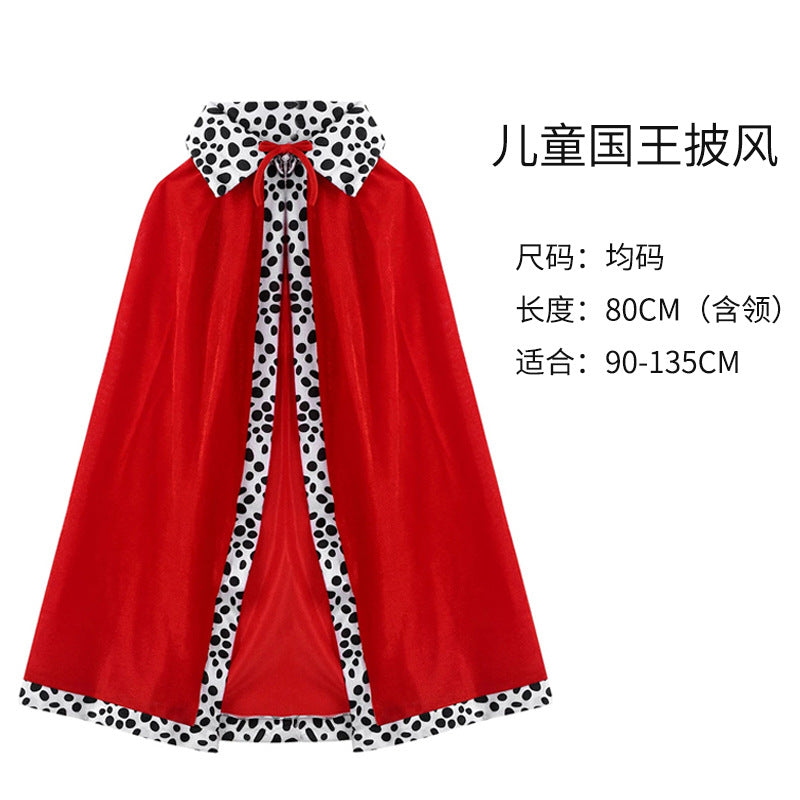 Halloween Costume Kids Adult Birthday Party Show Christmas King Prince Cloak Red Cloak Shawl