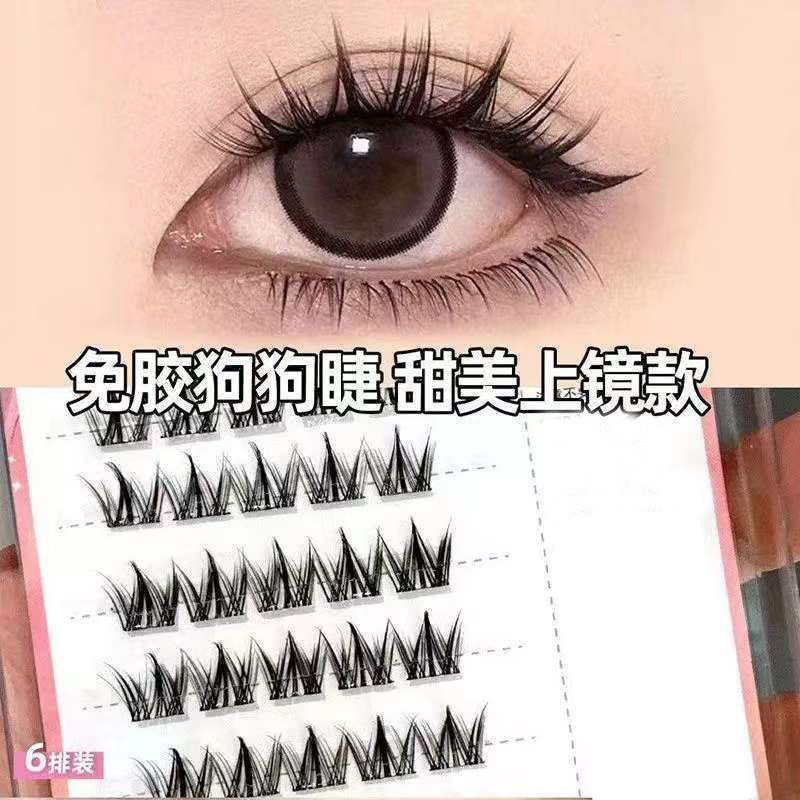 Self-Adhesive Dog Eye Enlarger Cute Pet Eyelash Tray with Thin Stems, Glue-Free, Fashionable New Year Gift, Self-Applied