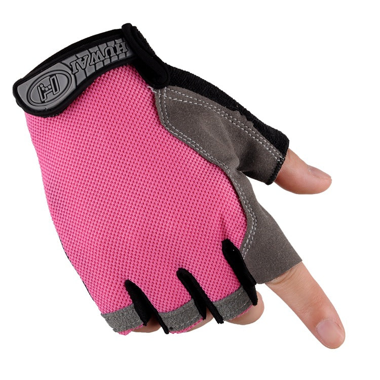 Cross-border Thin Half-finger Gloves Men's and Women's Riding Non-slip Quick-drying Sports Fitness Breathable Bicycle Gloves A01W
